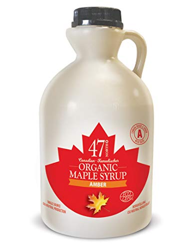 47° North Kanadischer Bio Ahornsirup Amber, 1L, Single Source, Grade A, glutenfrei, vegan, organic Maple Syrup, kräftiger Geschmack für Pancakes & mehr von 47° North