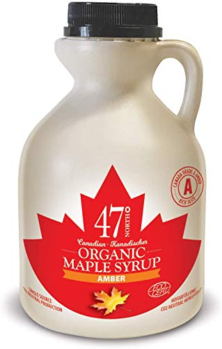 47° North Kanadischer Bio Ahornsirup Amber, 500 ml, Single Source, Grade A, glutenfrei, vegan, organic Maple Syrup, kräftiger Geschmack für Pancakes & mehr. von 47° North