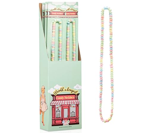 12 riesige Süßigkeiten-Halsketten, einzeln verpackt, nostalgischer pastellfarbener Süßigkeiten-Schmuck, perfekt für Partygeschenke, Pinata-Füllstoffe und Geschenktüten, 38,1 cm lang, von 4YoreElves 12 riesige Süßigkeiten-Halsketten, einzeln verpackt, nostalgischer pastellfarbener Süßigkeiten-Schmuck, perfekt für Partygeschenke, Pinata-Füllstoffe und Geschenktüten, 38,1 cm lang, von 4YoreElves von 4YoreElves