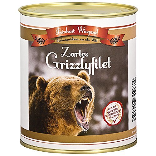 4you Design Grizzlyfilet Feines aus der Dose – Lustiges Geschenk für Kinder & Erwachsene – Gummibärchen Fruchtgummi in Original Feinkost-Dose – Lustige Idee zum 1. April - 1x175g von 4youDesign