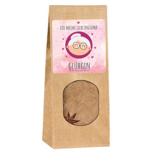 4you DESIGN GlühGIN Gewürzmischung mit Lieblings-Omi Aufdruck | Weihnachtsgeschenke für meine Oma | Alternative zum Glühwein | Alkoholfreies Getränk | Mischung 1 Liter Saft + 300ml Alkohol | 80g von 4youDesign