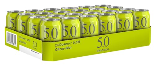5,0 Original Citrus-Bier, 24er Dosentray, EINWEG (24 x 0,33l) von 5,0 ORIGINAL