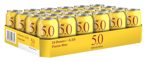5,0 Original Fiesta-Bier, 24er Dosentray, EINWEG (24 x 0,33l) von 5,0 ORIGINAL
