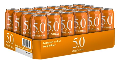 5,0 Original Weizen, 24er Dosentray, EINWEG (24 x 0,5l) von 5,0 ORIGINAL