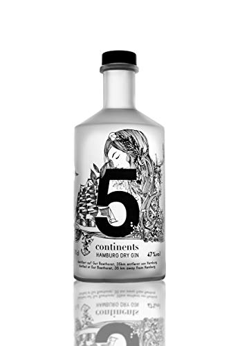 5 Continents Gin | 1 x 0,7l | BIO | Feingeisterei | 22 Botanicals aus 5 Kontinenten | 47% Vol. von 5 Continents Hamburg Dry Gin