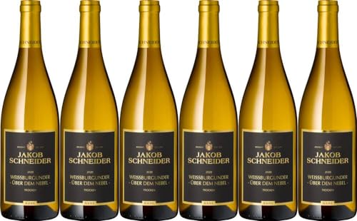 6x Weißburgunder trocken über dem Nebel Schneider 2022 - Weingut Jakob Schneider, Nahe - Weißwein von Weingut Jakob Schneider