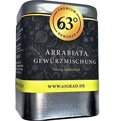 63 Grad - Arrabiata Gewürz - Gewürzmischung für feurig-scharfe Pastasaucen (60g) von 63 Grad