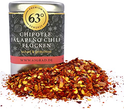 63 Grad - Chipotle Jalapeño Chili Flocken - Geräucherte Chili aus Mexico (60g) von 63 Grad