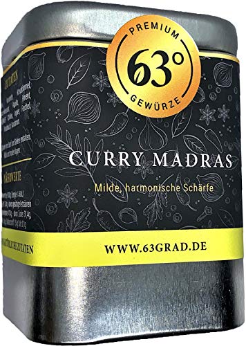 63 Grad - Curry Madras - Indische Curry Pulver Mischung - Frisch und fruchtig scharf (75g) von 63 Grad