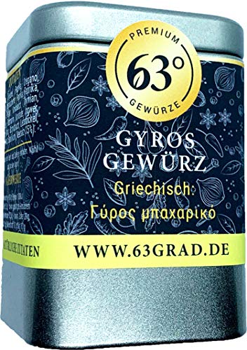 63 Grad Gyros Gewürz - Gyros, Bifteki, Souvlaki & Co. lecker würzen (80g) von 63 Grad