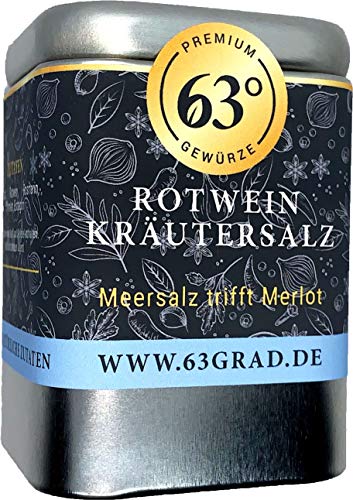 63 Grad Rotwein Kräutersalz - Rotweinsalz mit feinen Kräutern (100g) von 63 Grad