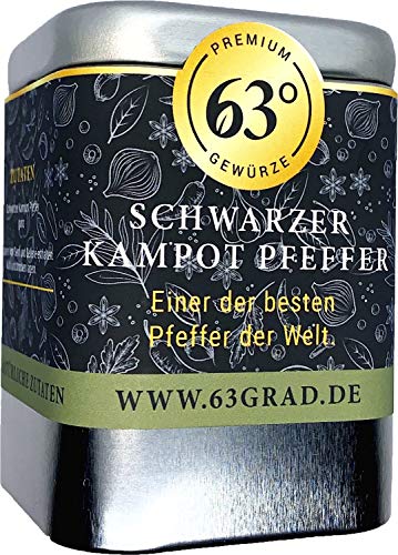 63 Grad - Schwarzer Kampot Pfeffer - Premium Pfeffer (60g) von 63 Grad
