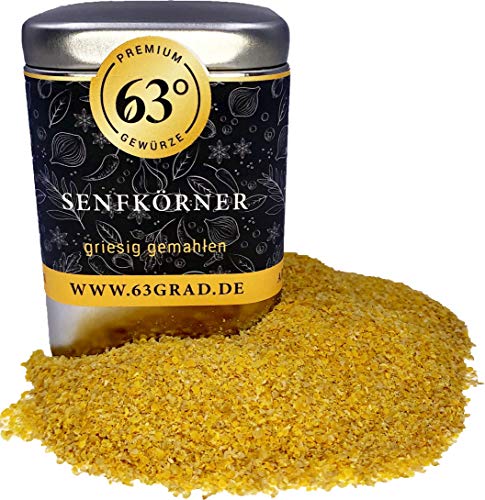 63 Grad - Senfkörner - griesig gemahlen - Senfmehl, Senfpulver Senf selber machen (90g) von 63 Grad