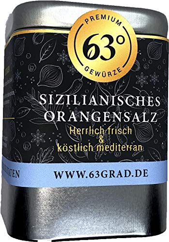 63 Grad - Sizilianisches Orangensalz - Gourmetsalz mit intensivem Orangen-Aroma (120g) von 63 Grad