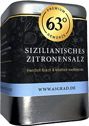 63 Grad - Sizilianisches Zitronensalz - Gourmetsalz mit intensivem Zitronen-Aroma (120g) von 63 Grad