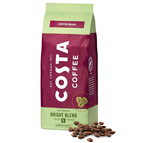 Costa Coffee Kaffee Bright Blend Medium Bohnenkaffee, Coffee Beans (Bright Blend, 1 kg) von sarcia.eu