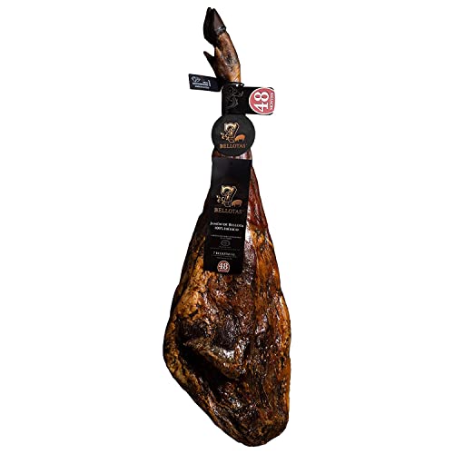 7 BELLOTAS Iberischer Eichel-Schinken | JAMON 100% IBERICO Rasse Bellota PATA NEGRA | Spanischer Schinken Guijuelo 48 Monate (Stück +7,0KG) von 7 BELLOTAS