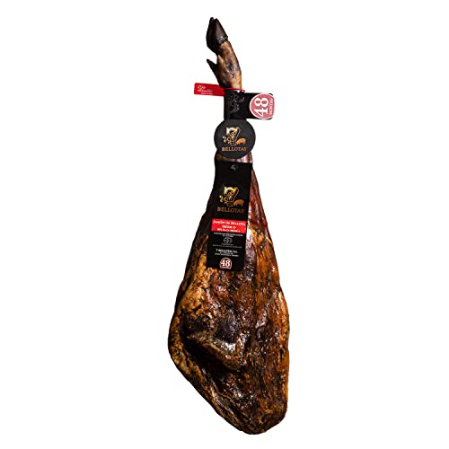 7 BELLOTAS Iberischer Eichel-Schinken | JAMON Bellota 50% IBERICO Feldköderschinken PATA NEGRA | Spanischer Schinken Pata Negra 48 Monate ((Stück +8 Kg.) von 7 BELLOTAS