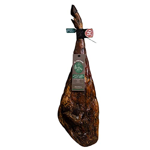 7B PREMIUM Schinken 50% Iberische Rasse PATA NEGRA | Spanischer Schinken IBERICO Feldköderschinken | Jamon PATA NEGRA Guijuelo 36 Monate (Stück +7,5 Kg.) von 7 BELLOTAS