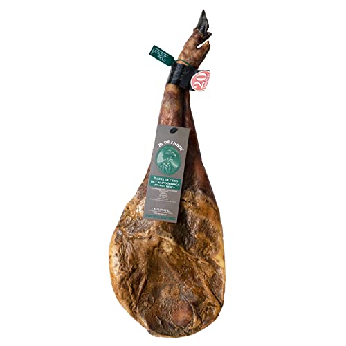 7B PREMIUM - Iberischer Schulter-Schinken | Iberischer Vorderschinken 50% IBERICO rasse | Spanischer PATA NEGRA Guijuelo 20 Monate (Stück +4,5KG) von 7 BELLOTAS