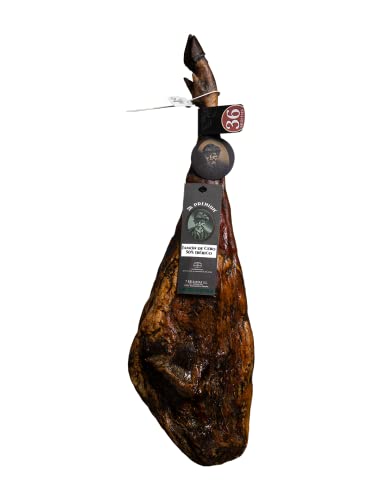 7B PREMIUM Iberischer Schinken PATA NEGRA | Spanischer Schinken 50% IBERICO Rasse Feldköderschinken JAMON aus PATA NEGRA 36 Monate von 7 BELLOTAS