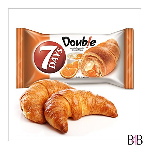Croissant Kakao-Doppelbett, 20 Stück, 7 Tage lang, hergestellt in der EU, Orange & Vanille Double Max, 20 Stück von 7 Days