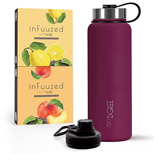 720°DGREE Eistee to go "InFuuzed" 2x 25 Beutel für mind. 25l + Thermo Trinkflasche 1200ml "noLimit" - Das Erfrischungsgetränk Ohne Zucker & Kalorien - Lecker leichte Alternative zu Eis Tee, Softdrinks 720°DGREE Eistee to go "InFuuzed" 2x 25 Beutel für mind. 25l + Thermo Trinkflasche 1200ml "noLimit" - Das Erfrischungsgetränk Ohne Zucker & Kalorien - Lecker leichte Alternative zu Eis Tee, Softdrinks von 720°DGREE