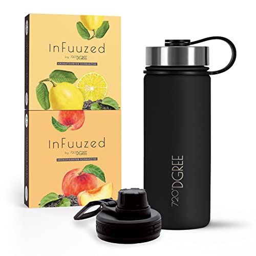 720°DGREE Eistee to go "InFuuzed" 2x 25 Beutel für mind. 25l + Thermo Trinkflasche 530ml "noLimit" - Das Erfrischungsgetränk Ohne Zucker & Kalorien - Lecker leichte Alternative zu Eis Tee, Softdrinks 720°DGREE Eistee to go "InFuuzed" 2x 25 Beutel für mind. 25l + Thermo Trinkflasche 530ml "noLimit" - Das Erfrischungsgetränk Ohne Zucker & Kalorien - Lecker leichte Alternative zu Eis Tee, Softdrinks von 720°DGREE