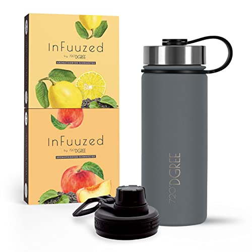 720°DGREE Eistee to go "InFuuzed" 2x 25 Beutel für mind. 25l + Thermo Trinkflasche 530ml "noLimit" - Das Erfrischungsgetränk Ohne Zucker & Kalorien - Lecker leichte Alternative zu Eis Tee, Softdrinks 720°DGREE Eistee to go "InFuuzed" 2x 25 Beutel für mind. 25l + Thermo Trinkflasche 530ml "noLimit" - Das Erfrischungsgetränk Ohne Zucker & Kalorien - Lecker leichte Alternative zu Eis Tee, Softdrinks von 720°DGREE