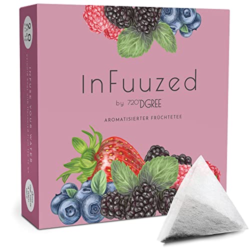 720°DGREE "InFuuzed" Geschmack Dunkle Beere - 20 Beutel mind. 10 Liter - Kein Zuckerzusatz, Ohne Kalorien - Natürlich lecker für Deine Trinkflasche: Die Getränke Alternative zu Eistee, Limonade von 720°DGREE
