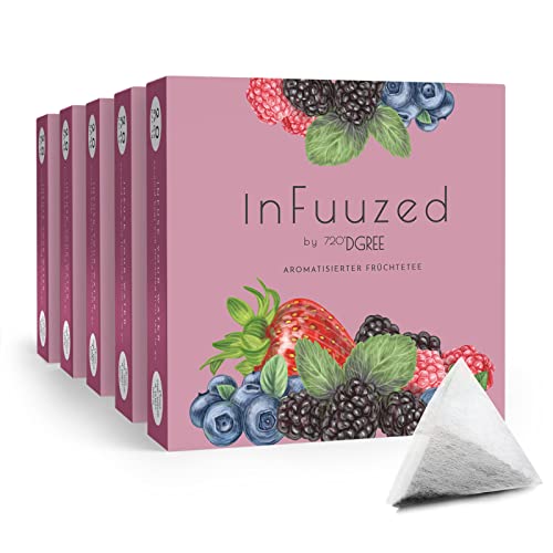 720°DGREE "InFuuzed" Geschmack Dunkle Beere - 100 Beutel mind. 50 Liter - Kein Zuckerzusatz, Ohne Kalorien - Natürlich lecker für Deine Trinkflasche: Die Getränke Alternative zu Eistee, Limonade von 720°DGREE