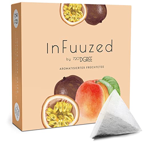 720°DGREE "InFuuzed" Geschmack Pfirsich-Maracuja - 20 Beutel mind. 10 Liter - Ohne Zuckerzusatz, Keine Kalorien - Natürlich lecker für Deine Trinkflasche: Die Getränke Alternative zu Eistee, Limonade von 720°DGREE