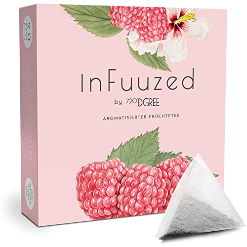 720°DGREE "InFuuzed" Geschmack Himbeer - 20 Beutel mind. 10 Liter - Kein Zuckerzusatz, Ohne Kalorien - Natürlich lecker für Deine Trinkflasche: Die Getränke Alternative zu Eistee, Limonade, Sirup von 720°DGREE