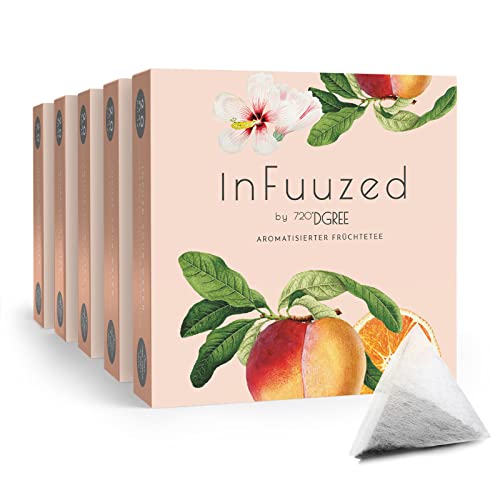 720°DGREE "InFuuzed" Geschmack Orange-Pfirsich - 100 Beutel mind. 50 Liter - Kein Zuckerzusatz, Ohne Kalorien - Natürlich lecker für Deine Trinkflasche: Die Getränke Alternative zu Eistee, Limonade von 720°DGREE