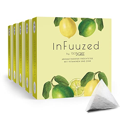720°DGREE "InFuuzed" Geschmack Zitrone-Limette - 100 Beutel mind. 50 Liter - Kein Zuckerzusatz, Ohne Kalorien - Natürlich lecker für Deine Trinkflasche: Die Getränke Alternative zu Eistee, Limonade von 720°DGREE