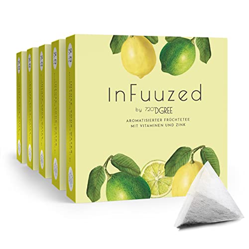 720°DGREE "InFuuzed" Geschmack Zitrone-Limette - 100 Beutel mind. 50 Liter - Ohne Zuckerzusatz, Keine Kalorien - Natürlich lecker für Deine Trinkflasche: Die Getränke Alternative zu Eistee, Limonade von 720°DGREE