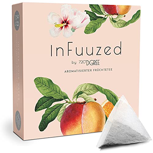 720°DGREE "InFuuzed" Geschmack Orange-Pfirsich - 20 Beutel mind. 10 Liter - Kein Zuckerzusatz, Ohne Kalorien - Natürlich lecker für Deine Trinkflasche: Die Getränke Alternative zu Eistee, Limonade von 720°DGREE