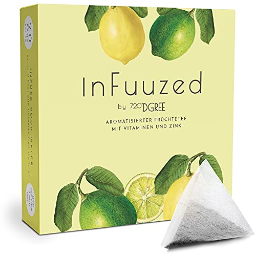 720°DGREE "InFuuzed" Geschmack Zitrone-Limette - 20 Beutel mind. 10 Liter - Ohne Zuckerzusatz, Keine Kalorien - Natürlich lecker für Deine Trinkflasche: Die Getränke Alternative zu Eistee, Limonade von 720°DGREE