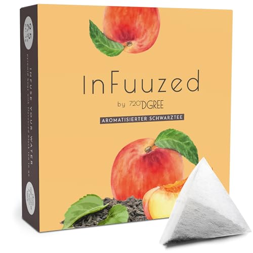 720°DGREE "InFuuzed" Geschmack Eistee Pfirsich - 25 Beutel mind. 12,5 Liter - Ohne Zuckerzusatz, Keine Kalorien - Natürlich lecker für Deine Trinkflasche: Die Getränke Alternative zu Eistee, Limonade von 720°DGREE