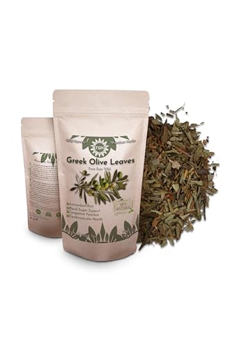 Premium Griechischer Olivenblätter-Tee 50g – 100% Rein, Roh, Wild, Gentechnikfrei – Natürlicher Antioxidant, Unterstützt Herzgesundheit, Immunsystem – Koffeinfreier Kräutertee von 7UN