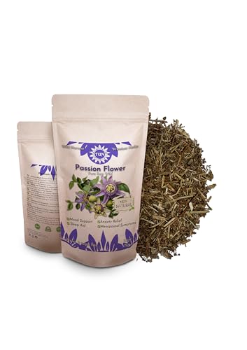 Premium Passionsblume 50 g – 100% rein, roh, wild, nicht-GMO, vegan – Natürliche Unterstützung für Entspannung, Stressreduzierung und Schlafverbesserung – Perfekt für Kräutertees und Extrakte von 7UN