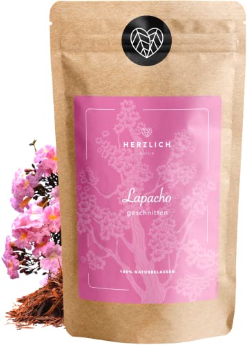 Lapacho Tee 150g - 100% innere Lapacho Rinde - Tee-Qualität - geschnitten, naturbelassen aus kontrolliertem Anbau - geschnitten - per Hand geprüft und abgefüllt in Deutschland | Herzlich Natur von Herzlich Natur