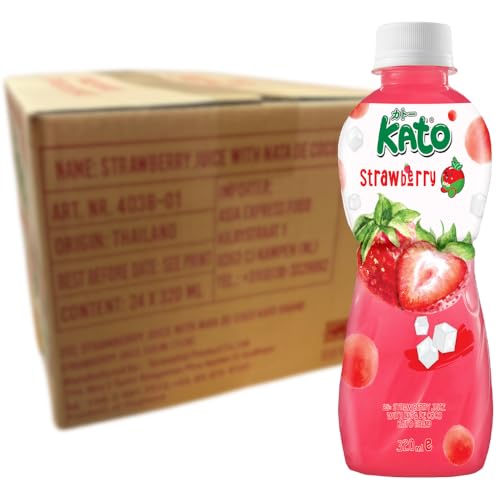 KATO - Erdbeeresaft mit Nata de Coco - 24 X 320 ML - Multipack von KATO