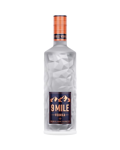 9 MILE Vodka 0,5l – 37,5% Vol. Premium Vodka mit LED-Beleuchtung, Granite Rock Filtration & mildem Geschmack – ideal für Longdrinks, Cocktails oder den puren Genuss von 9 Mile