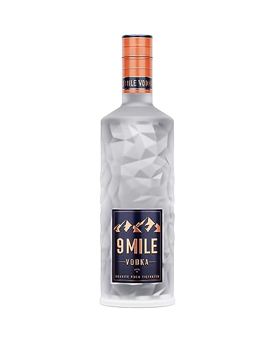 9 Mile Vodka (1 x 1 Liter) 37,5% Vol. Alkohol - Flasche inkl. LED-Beleuchtung - Granite Rock Filtrated Premium Wodka - Milder Geschmack - Bekannt aus Rap & HipHop - Als Drink, Shot oder Geschenkidee von 9 Mile