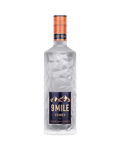 9 MILE Vodka 1l – 37,5% Vol. Premium Vodka mit LED-Beleuchtung, Granite Rock Filtration & mildem Geschmack – ideal für Longdrinks, Cocktails oder den puren Genuss von 9 Mile