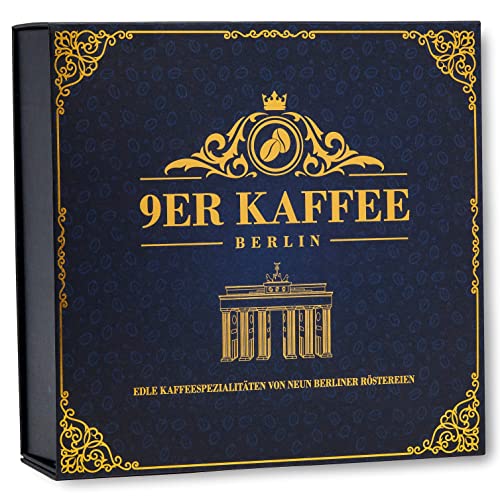 Kaffee Geschenk-Set von 9 Berliner Kaffeeröstereien | 9 Premium Kaffeesorten für Kaffeeliebhaber | Geschenk zu Weihnachten | Geschenkidee für Männer & Frauen | Geburtstagsgeschenk | Geschenkbox von 9er Kaffee