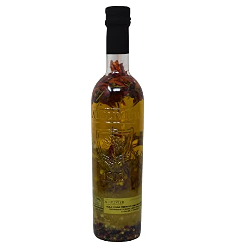 A L'Olivier Piment d'Espelette scharfes Olivenöl mit Chili und aromatischen Gewürzen gravierte Flasche A L'Olivier Piment d'Espelette scharfes Olivenöl mit Chili und aromatischen Gewürzen gravierte Flasche von A L'OLIVIER