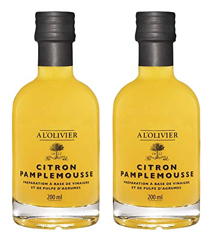 A l'Olivier - 2er-Set Fruchtessig mit Zitrone & Pampelmuse (Citron Pamplemousse) - 2 x 200 ml von A L'Olivier