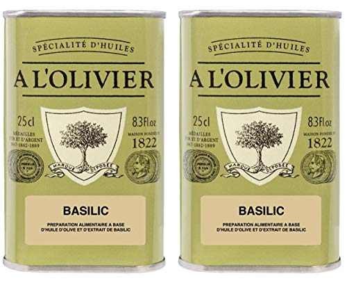 A l'Olivier - 2er-Set Provence Olivenöl mit Basilikum (Basilic) - 2 x 250 ml von A l'Olivier